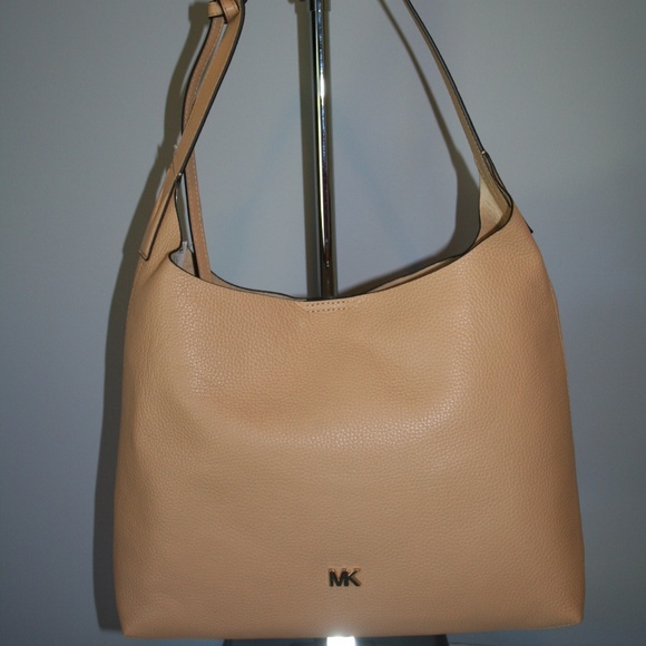 MICHAEL KORS JUNIE MEDIUM HOBO BUTTERNUT LEATHER - Picture 1 of 6